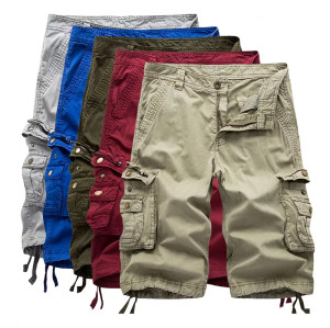 OEM Custom Men's Cargo Shorts | Full Elastic Waist | Loose Fit Drawstring Gym Wear Shorts