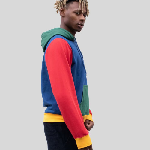 Custom Men's Hoodie | Color Block Streetwear Gymwear Pullover | Fashion Outerwear Sweatshirt