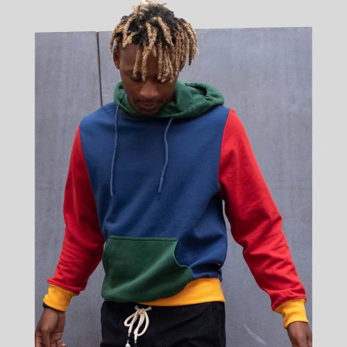 Custom Men's Hoodie | Color Block Streetwear Gymwear Pullover | Fashion Outerwear Sweatshirt