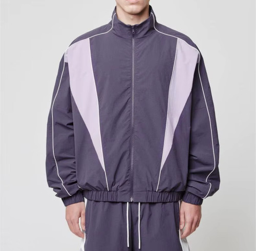 Custom Men's Nylon Jacket | Waterproof Zip Up Athletic Running Color Block Training Sportswear