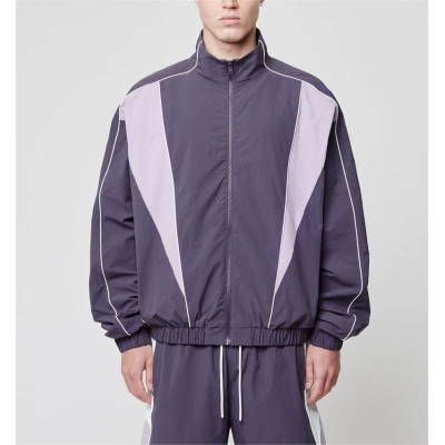 Custom Men's Nylon Jacket | Waterproof Zip Up Athletic Running Color Block Training Sportswear