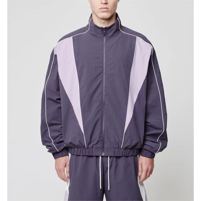 Custom Men's Nylon Jacket | Waterproof Zip Up Athletic Running Color Block Training Sportswear