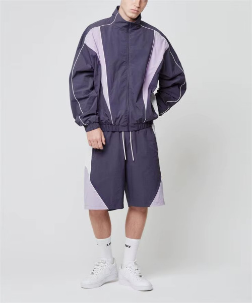 Custom Men's Nylon Jacket | Waterproof Zip Up Athletic Running Color Block Training Sportswear