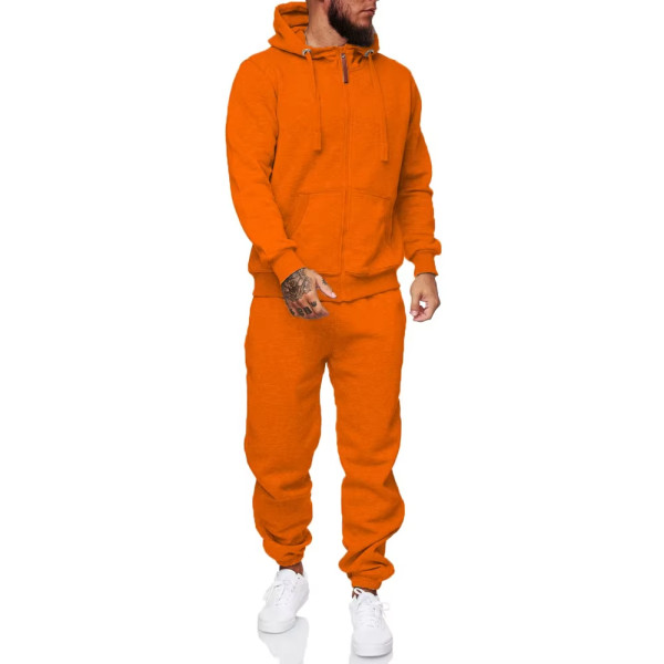 Survêtement homme personnalisé | Sweat à capuche et pantalon de jogging brodés, coupe ajustée | Ensemble de jogging et d'entraînement