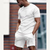 Custom Men's Summer Tracksuit | Breathable Cotton T-Shirt & Striped Shorts | OEM 2-Piece Fitness Set