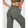 Custom Dark Khaki Wide Leg Leggings | Straight Leg Bottoms for Yoga & Gym | Comfortable Activewear