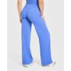 Custom Glaucous Blue Wide Leg Leggings | Straight Leg Bottoms for Wholesale | OEM Yoga & Gym Activewear