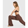 Custom Espresso Brown Wide Leg Leggings | Straight Leg Bottoms for Wholesale | OEM Yoga & Gym Activewear
