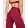 Custom Ruby Red Straight Leg Bottoms | Wide Leg Yoga & Gym Leggings | OEM Activewear for Wholesale