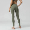 Custom Seamless Ribbed Yoga Pants | Full-Length 4-Way Stretch Nude Fitness Leggings for Women