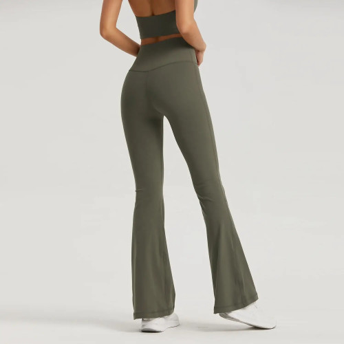 Custom Flare Yoga Pants for Women | Cross Waist Boot Cut Soft Wide Leg Leggings