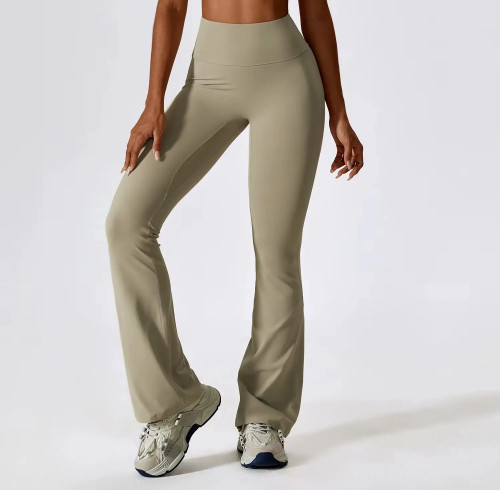 Custom Women's High Waist Scrunch Butt Flare Yoga Pants | Nylon Spandex Gym Leggings