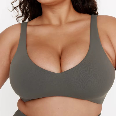 Soutien-gorge de sport personnalisé à maintien élevé en maille brossée | Soutien-gorge de yoga rembourré extensible dans les 4 sens et respirant