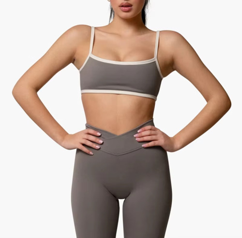 Custom Color Contrast Seamless Sports Bra | High Stretch Quick-Dry Yoga Bra with Padding