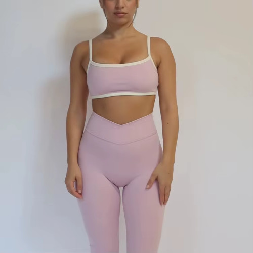 Custom Color Contrast Seamless Sports Bra | High Stretch Quick-Dry Yoga Bra with Padding