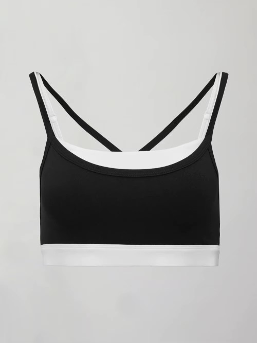 Custom Double Layer Contrast Sports Bra | Stylish Classic Gym Fitness Bra for Women