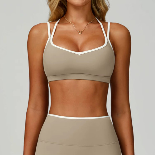Custom Women's Sports Tank Top | High Elasticity Breathable Built-In Bra Yoga Crop Top