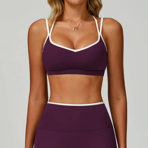 Custom Women's Sports Tank Top | High Elasticity Breathable Built-In Bra Yoga Crop Top