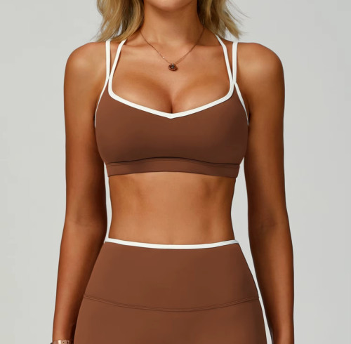 Custom Women's Sports Tank Top | High Elasticity Breathable Built-In Bra Yoga Crop Top