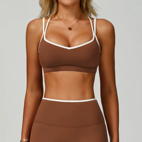 Custom Women's Sports Tank Top | High Elasticity Breathable Built-In Bra Yoga Crop Top