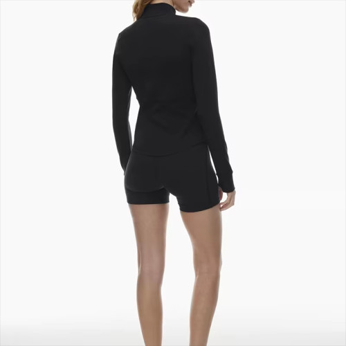 Custom Women's Yoga Jacket | Sustainable, Breathable & High Elastic Long Sleeve Workout Top | Mock Neck Zip Activewear OEM