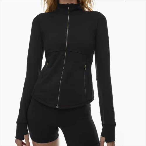 Custom Women's Yoga Jacket | Sustainable, Breathable & High Elastic Long Sleeve Workout Top | Mock Neck Zip Activewear OEM