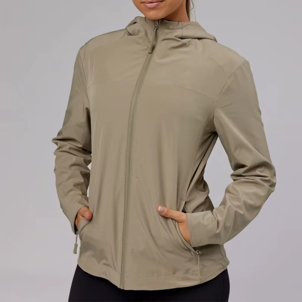 Custom Waterproof Women's Training Jacket | Quick-Dry Zip-Up Sports Windbreaker with Pocket