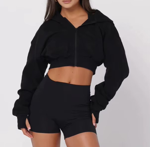 New Arrival Women's Windbreaker Jacket | Loose Fit Drop Shoulder Full Zip Crop Soft Jacket | Casual Streetwear OEM
