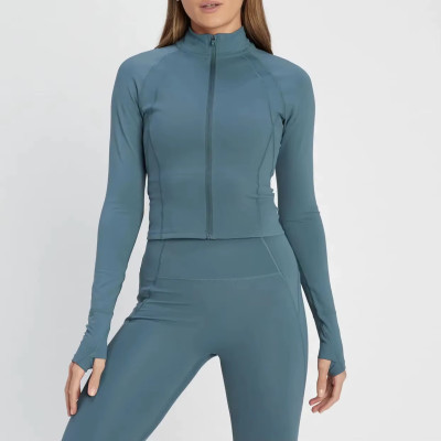 Wholesale Women's Windbreaker Jacket | New Arrival Full Zip Crop Workout Sportswear | Loose Fit Casual Fitness Outerwear OEM