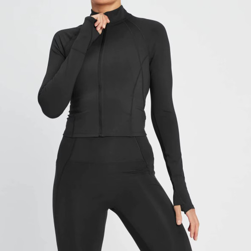 Wholesale Women's Windbreaker Jacket | New Arrival Full Zip Crop Workout Sportswear | Loose Fit Casual Fitness Outerwear OEM