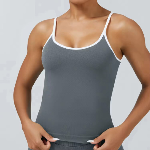 Custom Women's Compression Tank Top | Lightweight Breathable Sports Tank With Contrast Lines