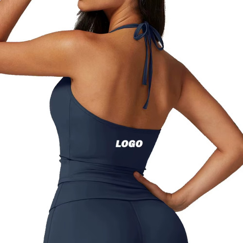 Chaleco de yoga sin mangas con espalda descubierta para mujer, hecho a medida | Top deportivo ajustado y agradable para la piel