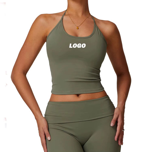 Custom Women's Open-Back Yoga Vest | Skin-Friendly Slim Fit Sleeveless Sports Top