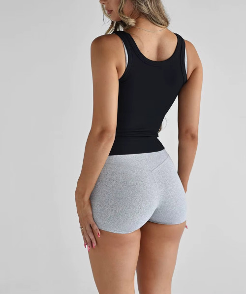 Custom Women's High Neck Scoop Tank Top | Nylon Spandex Slim Fit Gym & Yoga Vest