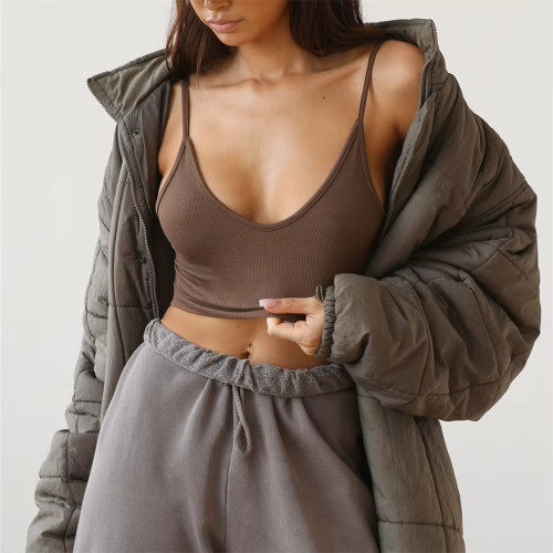 Women's Rib Racerback Tank Top | Cropped Sleeveless Athletic Bralette | Custom Activewear Manufacturer