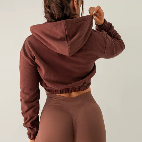 Custom Logo Zip-Up Hoodie | Cropped Heavyweight Sweatshirt Jacket with Printing Options