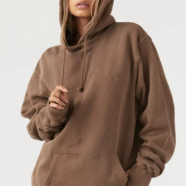 Sweat à capuche personnalisé pour femme | Pull streetwear d'hiver en molleton français style vintage