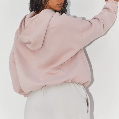 Custom Women's Oversize Hoodie | Heavyweight Cotton Fleece Pullover with Puff Print