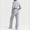 Women's Crop Top Activewear Set | Zip-Up Long Sleeve Jacket + Sweatpants | OEM/ODM Private Label Manufacturer