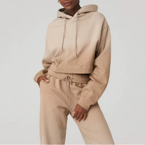 Women's Ombre Hoodie Sweat Suit Set | Drawstring Casual Streetwear Tracksuit | OEM/ODM Private Label Manufacturer