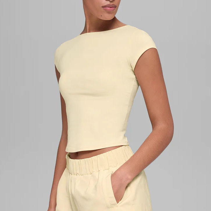 Women's Open Back Athleisure T Shirt Supplier