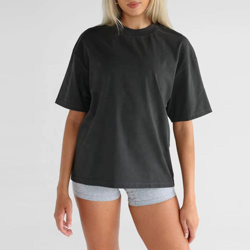 Camiseta de algodón oversize para mujer (OEM) | Camiseta holgada 100% algodón premium | Fabricante de camisetas personalizadas