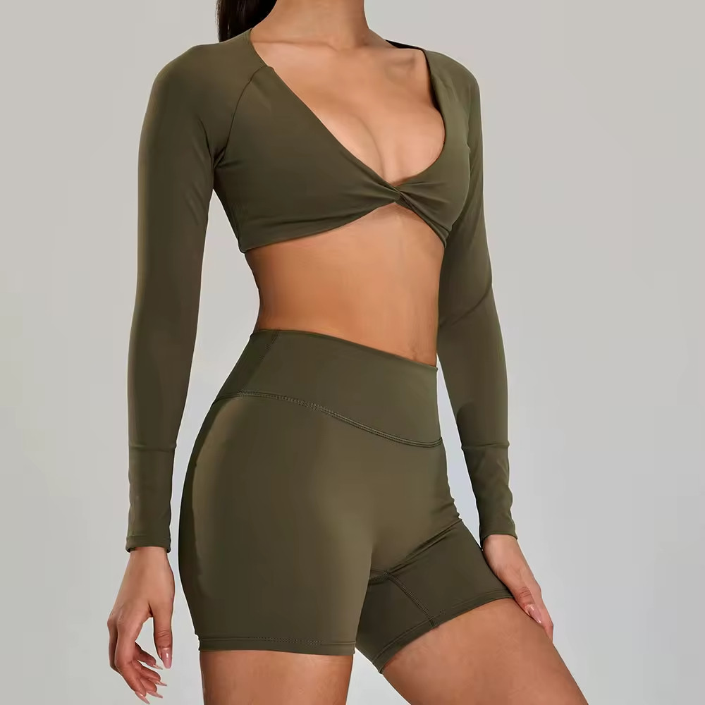 Slim Fit Long Sleeve Crop Activewear OEM