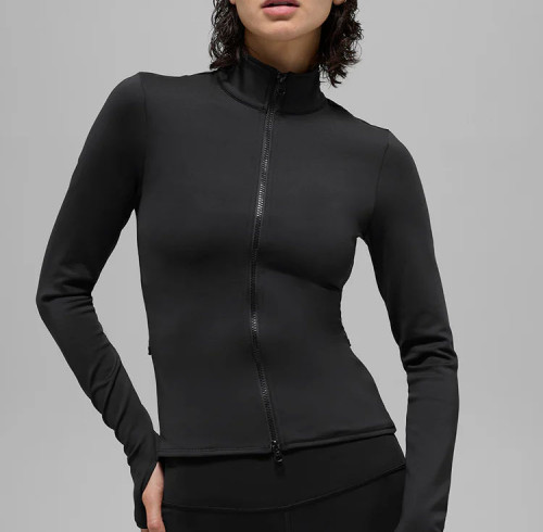 Women's Full Zip Activewear Jacket OEM | Slim Fit Long Sleeve | Custom Yoga Zipper Jacket Manufacturer