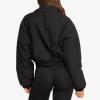 Women's Cropped Oversized Bomber Sports Jacket OEM | Workout Training Zip Jacket Manufacturer