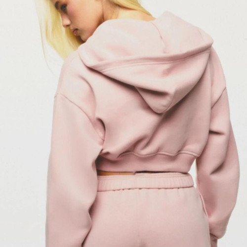 Women's Cropped Zip Hoodie OEM | Lightweight Training & Athleisure Sportswear Manufacturer