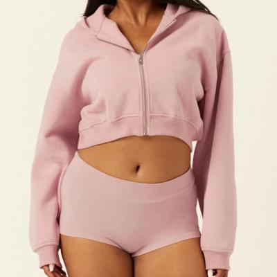 Women's Cropped Zip Hoodie OEM | Lightweight Training & Athleisure Sportswear Manufacturer