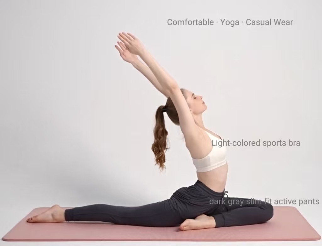 Close-up of a pocket on a pair of flare yoga pants.