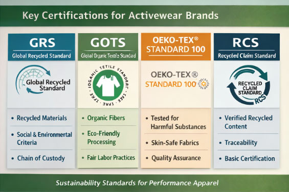 GRS / GOTS / OEKO-TEX / RCS: Which Certifications Matter for Activewear Brands — The Bloomto Sustainability Approach
