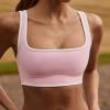 Women's Square Neck Sports Bra OEM | Contrast Binding Multi-Strap Back High Stretch Yoga Bra